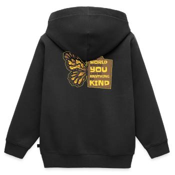 Schmetterling Monarchfalter Bunt Schmetterlinge - Kinder Premium Organic Zip Hoodie - Schwarz - Hinten - AI Model Kid Male (0cm)