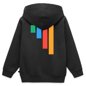 4 Streifen - Kinder Premium Organic Zip Hoodie - Schwarz - Hinten - AI Model Kid Male (0cm)