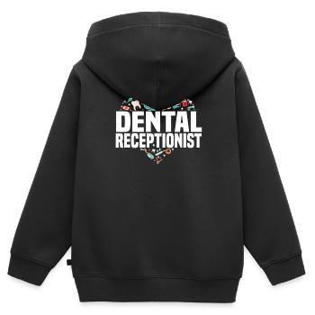 Assistante dentaire coeur - Sweat Premium à capuche zippé enfant bio - noir - Dos - AI Model Kid Male (0cm)