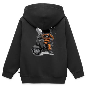 Astronaut Scooter Space Moon - Kids Premium Organic Zip-up Hoodie - black - Back - AI Model Kid Male (0cm)