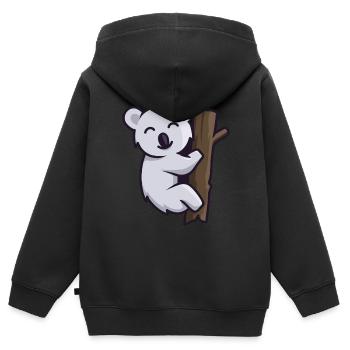 Joyeux koala ours koala - Sweat Premium à capuche zippé enfant bio - noir - Dos - AI Model Kid Male (0cm)