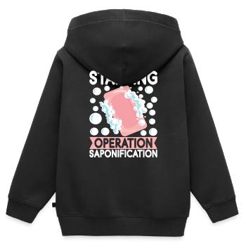 Seifenmacher Seife Machen - Kinder Premium Organic Zip Hoodie - Schwarz - Hinten - AI Model Kid Male (0cm)