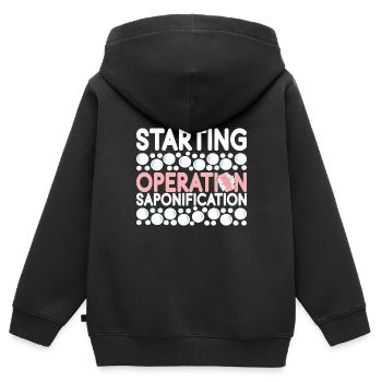 Seifenmacher Seife Machen - Kinder Premium Organic Zip Hoodie - Schwarz - Hinten - AI Model Kid Male (0cm)