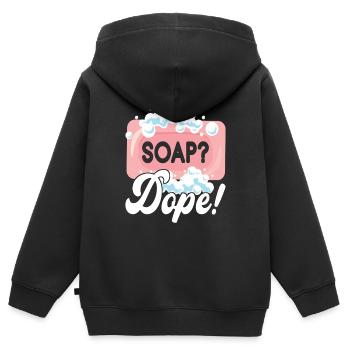 Seifenmacher Seife Machen - Kinder Premium Organic Zip Hoodie - Schwarz - Hinten - AI Model Kid Male (0cm)