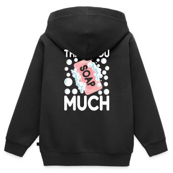Seifenmacher Seife Machen - Kinder Premium Organic Zip Hoodie - Schwarz - Hinten - AI Model Kid Male (0cm)
