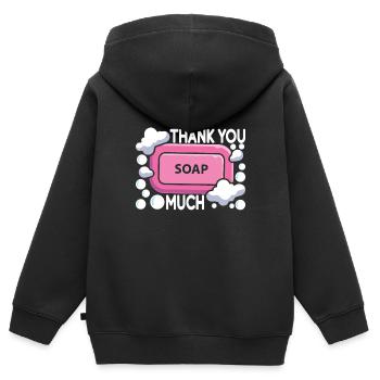 Seifenmacher Seife Machen - Kinder Premium Organic Zip Hoodie - Schwarz - Hinten - AI Model Kid Male (0cm)
