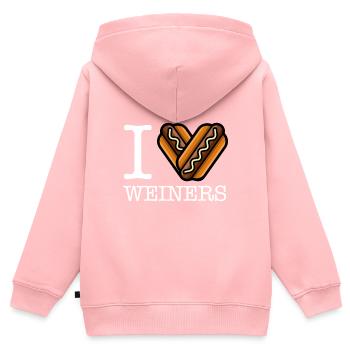Ich liebe Weiners lustige Hotdog Liebhaber Humor Hund Wortspiel - Kinder Premium Organic Zip Hoodie - Rosa - Hinten - AI Model Kid Female (0cm)
