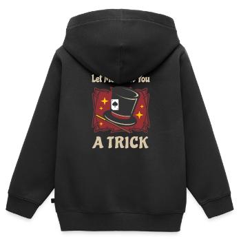 Magier Kostüm Zaubertrick Retro Show Zauberer - Kinder Premium Organic Zip Hoodie - Schwarz - Hinten - AI Model Kid Male (0cm)
