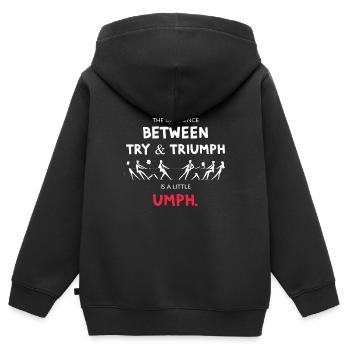 Né Entrepreneur Entrepreneur Maker Designs - Sweat Premium à capuche zippé enfant bio - noir - Dos - AI Model Kid Male (0cm)