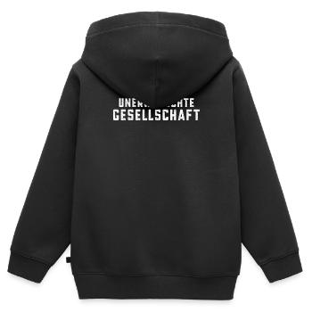 Unerwünschte Gesellschaft - nervigen Mitmenschen - Kinder Premium Organic Zip Hoodie - Schwarz - Hinten - AI Model Kid Male (0cm)