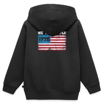 1776 Wir Das Volk Patriotisch US Amerikanische - Kinder Premium Organic Zip Hoodie - Schwarz - Hinten - AI Model Kid Male (0cm)