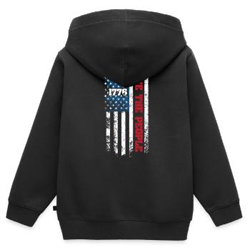 1776 Wir Das Volk Patriotisch US Amerikanische - Kinder Premium Organic Zip Hoodie - Schwarz - Hinten - AI Model Kid Male (0cm)