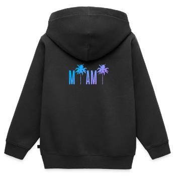 Miami Beach - Kinder Premium Organic Zip Hoodie - Schwarz - Hinten - AI Model Kid Male (0cm)