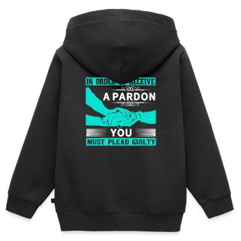 AFIN DE RECEVOIR UN PARDON VOUS - Sweat Premium à capuche zippé enfant bio - noir - Dos - AI Model Kid Male (0cm)