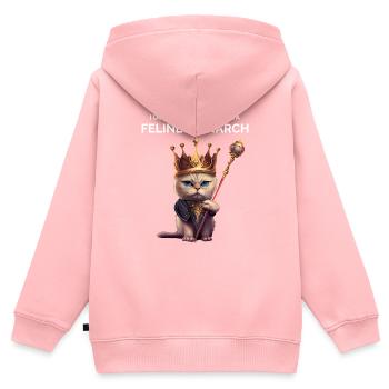Katzenliebhaber - Kinder Premium Organic Zip Hoodie - Rosa - Hinten - AI Model Kid Female (0cm)