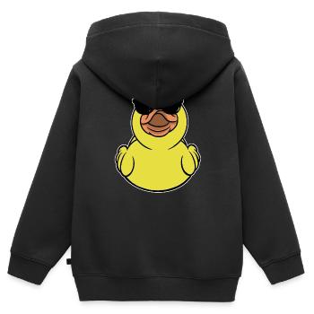 Gummi Ente Mit Sonnenbrille - Kinder Premium Organic Zip Hoodie - Schwarz - Hinten - AI Model Kid Male (0cm)
