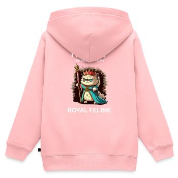 Katzendame - Lustig - Kinder Premium Organic Zip Hoodie - Rosa - Hinten - AI Model Kid Female (0cm)