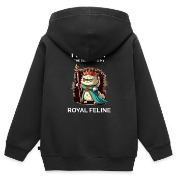 Katzendame - Lustig - Kinder Premium Organic Zip Hoodie - Schwarz - Hinten - AI Model Kid Male (0cm)