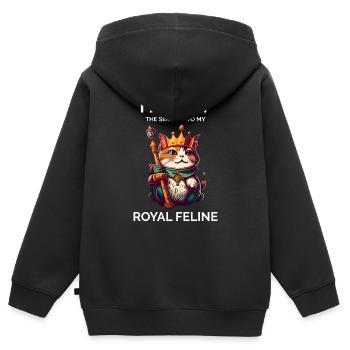 Je suis juste le serviteur mignon amoureux des chats - Sweat Premium à capuche zippé enfant bio - noir - Dos - AI Model Kid Male (0cm)