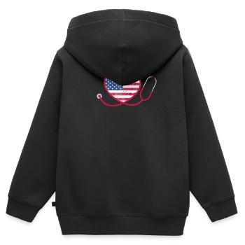 Krankenschwester für den Strafvollzug Thin Silver - Kinder Premium Organic Zip Hoodie - Schwarz - Hinten - AI Model Kid Male (0cm)