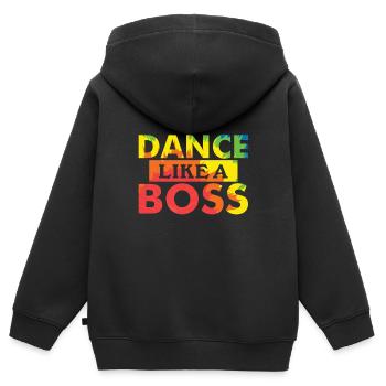 Hip Hop - Kinder Premium Organic Zip Hoodie - Schwarz - Hinten - AI Model Kid Male (0cm)
