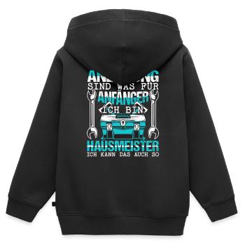 Hausmeister Haustechniker Anleitungen - Kinder Premium Organic Zip Hoodie - Schwarz - Hinten - AI Model Kid Male (0cm)