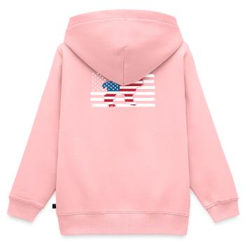 Labradoodle 4. Juli Patriotische amerikanische US - Kinder Premium Organic Zip Hoodie - Rosa - Hinten - AI Model Kid Female (0cm)