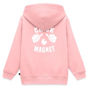 Aimant poussin - Sweat Premium à capuche zippé enfant bio - rose - Dos - AI Model Kid Female (0cm)