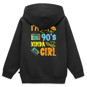I'm An 90s Kinda Girl - Kids Premium Organic Zip-up Hoodie - black - Back - AI Model Kid Male (0cm)