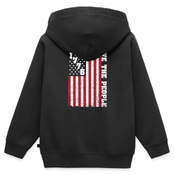 1776 Wir Das Volk Patriotisch Amerikanische - Kinder Premium Organic Zip Hoodie - Schwarz - Hinten - AI Model Kid Male (0cm)