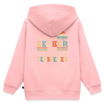 Es ist ein Becker Ding Nachname Nachname - Kinder Premium Organic Zip Hoodie - Rosa - Hinten - AI Model Kid Female (0cm)