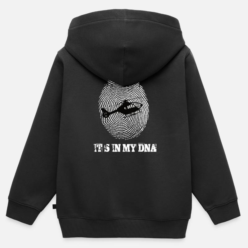 L'elicottero è nel mio DNA - Felpa Premium con cappuccio con zip bambino bio - nero