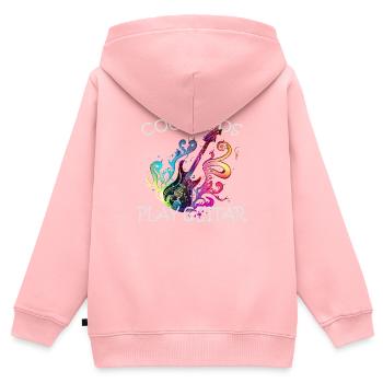 Guitare drôle en disant que les enfants cool jouent de la guitare - Sweat Premium à capuche zippé enfant bio - rose - Dos - AI Model Kid Female (0cm)