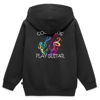 Guitare drôle en disant que les enfants cool jouent de la guitare - Sweat Premium à capuche zippé enfant bio - noir - Dos - AI Model Kid Male (0cm)