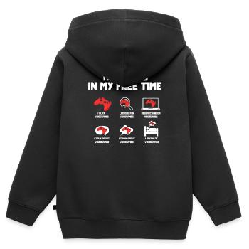 Geek du jeu vidéo - Sweat Premium à capuche zippé enfant bio - noir - Dos - AI Model Kid Male (0cm)
