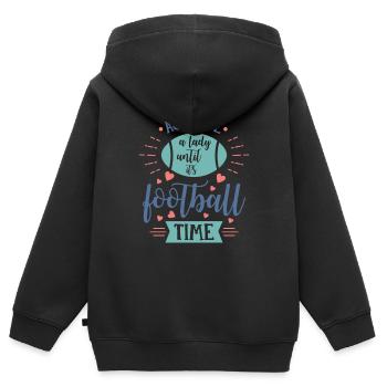 Act like a lady until it is football time - Kinder Premium Organic Zip Hoodie - Schwarz - Hinten - AI Model Kid Male (0cm)