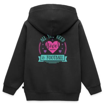 All you need is football - Kinder Premium Organic Zip Hoodie - Schwarz - Hinten - AI Model Kid Male (0cm)