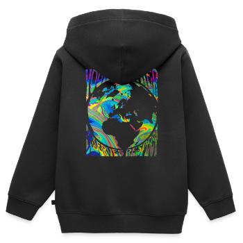 Tag der Erde Muttertag deine Mutter Respekt - Kinder Premium Organic Zip Hoodie - Schwarz - Hinten - AI Model Kid Male (0cm)