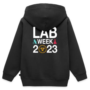 Retro Ferry Vêtements Porte-conteneurs - Sweat Premium à capuche zippé enfant bio - noir - Dos - AI Model Kid Male (0cm)