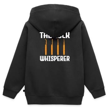 The Lock Whisperer Lock Picking - Kids Premium Organic Zip-up Hoodie - black - Back - AI Model Kid Male (0cm)