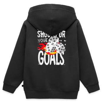 Ziele erreichen - Kinder Premium Organic Zip Hoodie - Schwarz - Hinten - AI Model Kid Male (0cm)