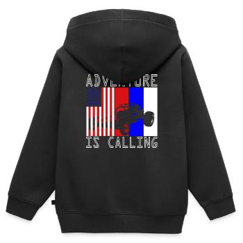 USA Buggy Offroad Desert Vehicle Desert Dune - Sweat Premium à capuche zippé enfant bio - noir - Dos - AI Model Kid Male (0cm)