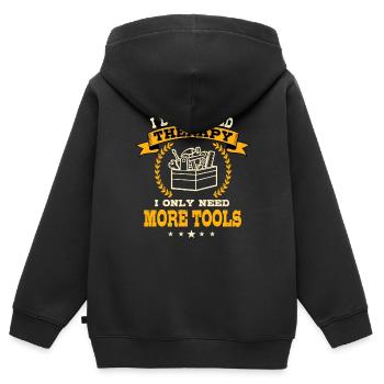 Werkzeuge - Kinder Premium Organic Zip Hoodie - Schwarz - Hinten - AI Model Kid Male (0cm)