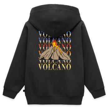 VOLCAN - Sweat Premium à capuche zippé enfant bio - noir - Dos - AI Model Kid Male (0cm)