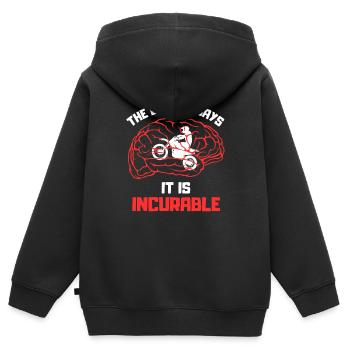 Marre des motos - Sweat Premium à capuche zippé enfant bio - noir - Dos - AI Model Kid Male (0cm)