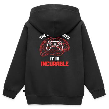 Krank von Videospielen - Kinder Premium Organic Zip Hoodie - Schwarz - Hinten - AI Model Kid Male (0cm)