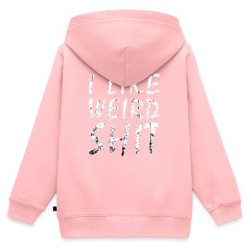 strangely funny character - Kids Premium Organic Zip-up Hoodie - rose - Back - AI Model Kid Female (0cm)