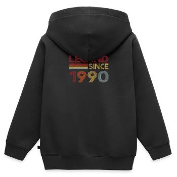 1990 Birthday Legend depuis Retro Vintage - Sweat Premium à capuche zippé enfant bio - noir - Dos - AI Model Kid Male (0cm)