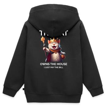 Katzenliebhaber Kätzchen - Kinder Premium Organic Zip Hoodie - Schwarz - Hinten - AI Model Kid Male (0cm)