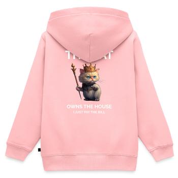 Katzendame - Lustig - Kinder Premium Organic Zip Hoodie - Rosa - Hinten - AI Model Kid Female (0cm)